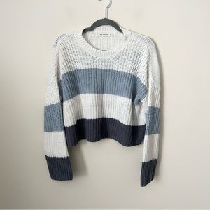 Moon & Madison Blue/White Striped Knit Sweater